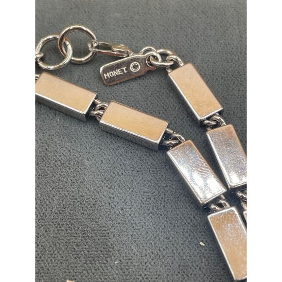 Vtg Monet Wrap Around Silver Tone Necklace 50in - Picture 2 of 4